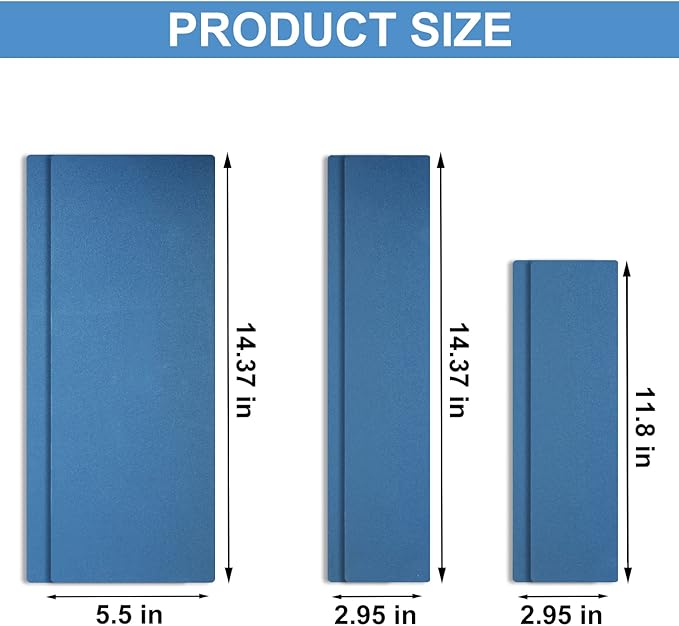6pcs Cat Nail File Scratching Strips, 3 Sizes Blue 120 Grit Claw Sandpaper Nail File for Cats Scratch Pad Reliable Rounded Corners Cat Scratcher for Furniture Flat Surface Cat Litter Box