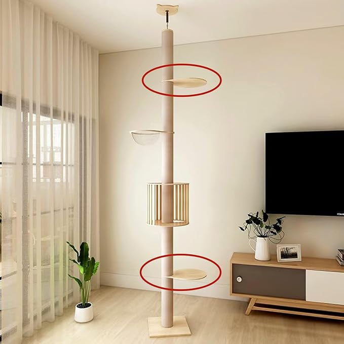 SHENGOCASE 2-Pack Cat Tree Tower Accessories Replacement Parts, Perch, Step, Platform Add-ons for Floor to Ceiling Cat Tree (13.4" x 17.3")