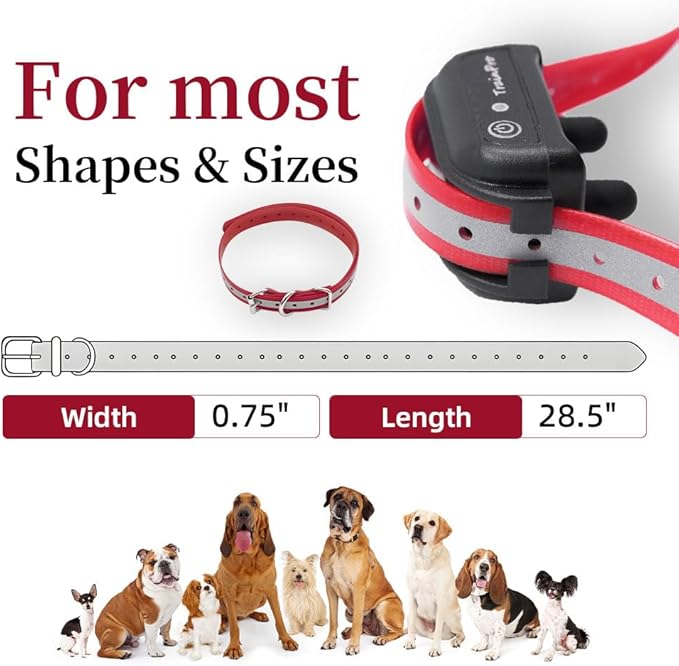 Universal 27 ½” X ¾” Replacement Band Strap for Dog Training Collar - Adjustable Waterproof TPU for Remote E-Collar, Static/Vibration Shock Trainer, Fits Most Bark Control & Obedience Devices