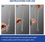 Chocker Collar for Dog,Dog Chain Collars,Metal Slip Link Training Heavy Duty Dog Collar Martingale Puppy Collars for XXS XS Small Medium Large Big XL Breed Dogs Silver XXS