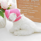 Round Brim Princess Hat Visor Hat Pet Dog Mesh Porous Sun Hat with Ear Holes for Small, Extra Small Dog Teddy, Pug, Chihuahua, Shih Tzu, Yorkshire Terriers, Papillon Pink with bowknit L