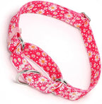 Red Martingale Collars for Dogs, Daisy Print No-Slip Escape Proof Choke No Pull Soft Nylon Training Dog Collars for Small Medium Large Breed Pet Dogs, M