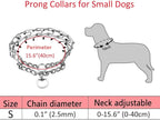 Prong Collars for Dogs, No Pull Dog Collar, Dog Training Collar for Small Dogs, Stainless Steel Adjustable with Comfort Rubber Tips (Small, 2.5mm, 15.6-Inch)