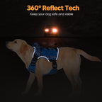 Heavy-Duty Tactical Dog Harness for Large Dogs, No Pull Adjustable Reflective Pet Vest with Molle System, K9 Military-Grade Control for Service Training, Outdoor & 10+ Breeds, Blue Camo, Medium