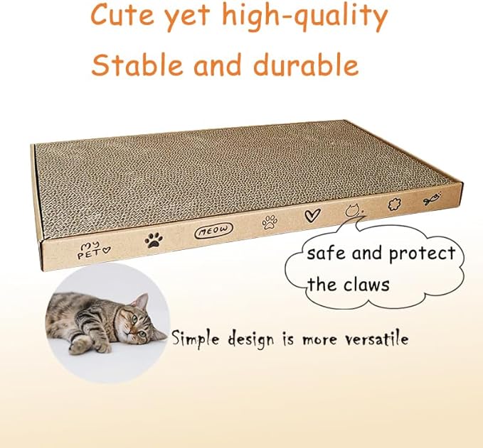 Cat Scratcher Lounge 3-Pack - 18" Corrugated Cardboard Cat Bed & Scratch Pad Set, Eco-Friendly Scratching Toy with Catnip for Indoor Cats & Multi-Cat Homes