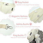 NATUYA Small Dog Carrier Sling Cat Sling,Adjustable Strap Hand Free Pet Puppy for Outdoor Traveling Subway (White, Canvas)