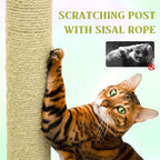 Flower Cat Tree 71 Inch with Large Cat House, Removable Cushion & Hammock, Multi-Level Wooden Cat Tower for Big Cats, Extra Wide Perches&Scratching Posts for Multiple Cats. (Yellow)