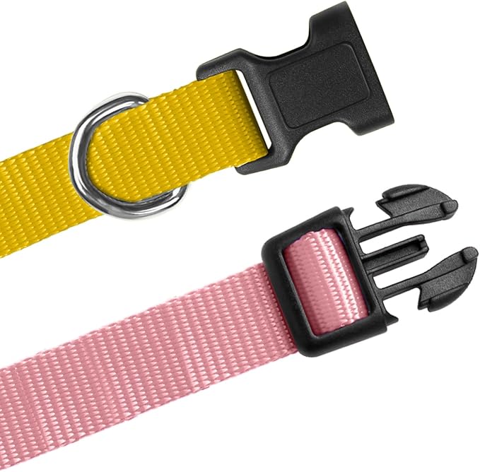 Modern Stylish Ecollar Replacement Strap, Nylon 3/4" Replacement Collar for Shock Collar with Quick Release Buckle, Soft Shock Collar Replacement Strap for Small Medium Large Dogs (Pink & Yellow)
