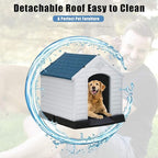 Dog House, Extra Large Dog House for Small Medium Large Dogs, Waterproof Ventilate Plastic Durable Indoor Outdoor Pet Shelter Kennel for Outside with Air Vents and Elevated Floor, Easy to Assemble