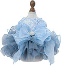 Fashion Sweet Puppy Dog Blingbling Princess Skirt Pet Dog Lace Cake Camisole Tutu Dress E-Navy M