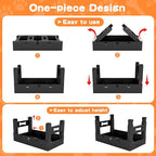 Elevated Dog Bowls with Mat, Raised Dog Food Bowl Stand with 2 Stainless Steel Bowls, 5 Height Adjustable (3.1", 9", 10", 11", 12") Non-Slip Feeder Set for Medium and Large Dogs – Black