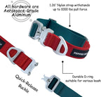Heavy Duty Tactical Dog Collar,Metal Buckle Quick Release Collar for Large Dogs,1700 LB Strength Tested,Dual Color Nylon Collar for Walking,Training & Hunting