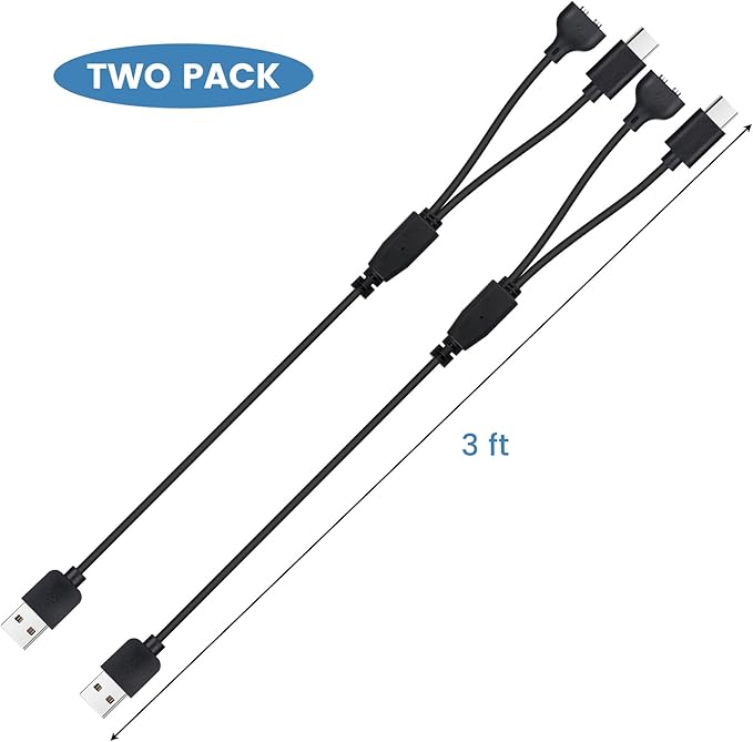 2-Pack Dog Shock Collar Charger Cord Replacement for Jugbow Training Collar, 2-in-1 Magnetic and USB C Charging Cable