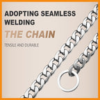 Luxury Flat Chain Design Professional Training Chain Collar, Stainless Steel Dog Training Collar, Professional Flat Chain Design, Mirror Polished (Small：18in x 3mm(Neck max 16in))