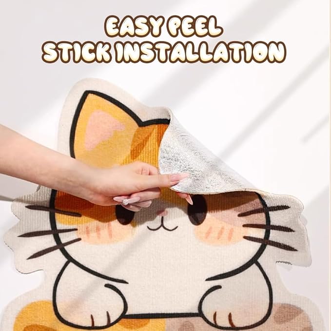 Cat Scratcher Wall Mounted Scratch Pad, 31x19 inch New Wall Mounted Self-Adhesive Cat Scratching Board, Wall Scratchers for Indoor Cats, with Adhesive Backing for Wall/Door/Sofa/Glass/Bed (C)