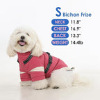 Turtleneck Dog Coat with Harness Built in - S,Soft Warm Lining | Adjustable Reflective Harness Coats for Small Dogs,Water-Repellent Snowsuit,Windproof & Cold-Resistant Jacket (Pink)
