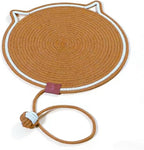 Cotton Rope Cat Scratcher Pad, Round Horizontal 43cm Indoor Cat Scratcher Pad, Cat Furniture Protection Pad Suitable for Floor Wall Sofa Carpet Sofa (Brown)