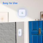 Wireless Doorbell IP66 Waterproof 1000 Feet with 66 Chimes 115dB 7 volume levels Mute Mode with LED Flash Doorbell Ringer Wireless for Kids Room Teachers Classroom Home Office & Hearing-Impaired