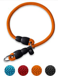 Slip Collar, Dog Choker Collar, Nylon Dog Training Collar with Slidable Stopper No Pull Dog Collars Martingale Collars for Small Medium Large Dogs, Orange, L