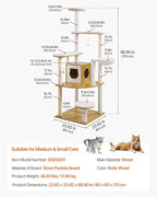 Happybuy Large Cat Tree, 68.9 inches Tall, Cat Tower, Multi-Level Cat Condo Furniture Activity Center with Cozy Perches, Sisal Scratching Posts, Big Kittens House for Indoor Cats Play & Rest