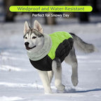 Lelepet Dog Coat Warm Dog Winter Coat Waterproof Dogs Jacket with Harness Built in Reflective Pet Fleece Vest Zip-Up Cold Weather Coats for Small Dogs Turtleneck & Windproof Coats Yorkie Lime S