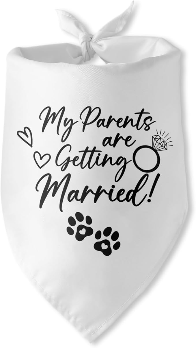 My Parents are Getting Married Dog Bandana Engagement Gifts for Couples Wedding Engagement Bandana Announcement Photo Prop Pet Scarf Accessories for Pet Dog Lovers Gifts