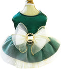 ANIAC Retro Dog Tulle Dress with Leash Ring Spring Summer Girl Puppy Clothes for Small Dog Cat Apparel Formal Pet Prom Dress for Christmas Wedding Birthday Valentines (Small)