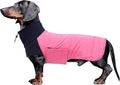 Dachshund Dog Coats Jacket fit for Dachshunds Corgi Weiner Reversible Winter Coat Padded Cotton Lining high Collar Dog Suit in Autumn Winter - Pink - S