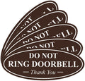 All Quality Oval DO NOT Ring DOORBELL Thank You Sign - Dark Brown Medium 5 Pack