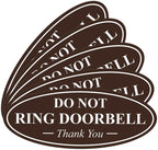 All Quality Oval DO NOT Ring DOORBELL Thank You Sign - Dark Brown Large 5 Pack