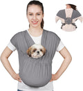 Supet Dog Sling Carrier for Small Pets, Hands Free Cat Sling, Reducing Back Neck Pain Anti-Anxiety Puppy Front, Adjustable Soft Dog Carrying (Grey, Regular 0-9 Lbs)