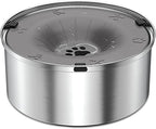 SCHITEC Dog Water Bowl No Spill 3L/0.8 Gallon Slow Drinking Anti-Splash Stainless Steel Dog Bowl with Floating Disk, Spill Proof Pet Travel Water Dispenser for Sloppy Messy Drinkers(Gray)