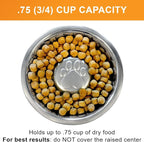 Neater Pet Brands Stainless Steel Slow Feed Dog Bowl for Fast Eating Small Breeds, Metal Slow Feeder Dog Bowl Fits in Cat & Small Neater Feeders, for Puppy or Dogs (< 15 lbs), 3/4 Cup Food Capacity