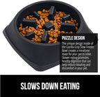 GORILLA GRIP Patented BPA Free Slow Feeder Dog Bowls, 4 Cup Interactive Puzzle Toy for Dogs and Cats Food Training Enrichment, Keeps Pets Busy and Prevents Puppy Overeating, Large Breeds, Black