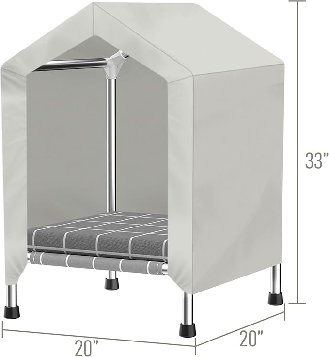 Elevated Dog House with Soft Cushion Insert - Comfortable Pet Home with Elevated Design, Sturdy Dog Shelter for Indoor/Outdoor Use,Perfect for Pets (Small)