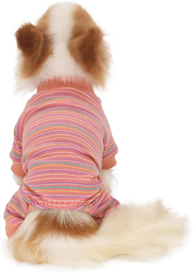 LOPHIPETS Dog Pajama Onesie for Small Bichon Clothes Apparel-Pink/XL