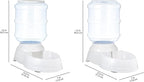 Amazon Basics Automatic Pet Water Dispenser and Gravity Food Feeder Set for Cat and Dog, Easy to Clean, 6-Pound Food Capacity, 1-Gallon, Small, Gray, Pack of 2