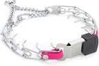 Herm Sprenger Chrome Plated Steel Dog Collar with Quick Release ClicLock Buckle and Biothane Insert Training Collar for Dogs Made in Germany (Passionfruit Pink, 16in x 2.25mm(neck size up to 13-14in))
