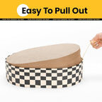 Cat Scratcher Box with 4 Cat Scratching Board Reversible Scratch Pad, Heavy Duty Corrugated Cardboard Pet Bed Lounger Kitty Scratchers for Indoor, Protects Furniture,Kittens Gifts-Large