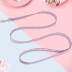 Tunkoo Dog Leash Plaid with Soft Comfy Cotton Handle，Girl Pet for Small Medium Large Dogs Cats Daily Walking（Pink Grid，L）