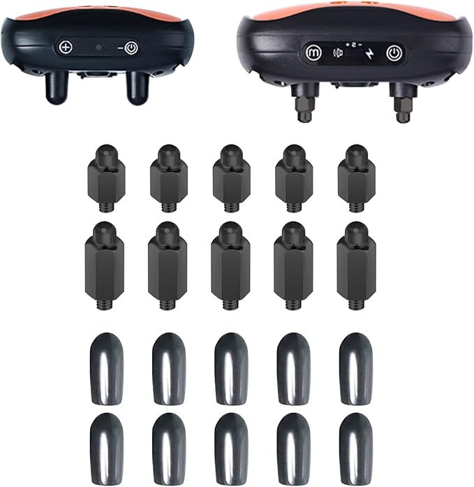 20 PCS Extra Contact Points Replacement Part for Dog Training Collars Dog Shock Collar Replacement Prong with Rubber Tip Extra Silicone Cover for Pet Training Collar Replacement Parts (Black 10 Pairs)