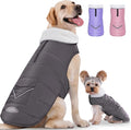 iBuddy Dog Winter Jacket for X-Large Dogs, Easy on Dog Snow Coat Velcro Waterproof Pet Puffer Coat with Harness Hole Adjustable Reflective Quilted Pet Cold Weather Vest Wind-Poof for Boy Male
