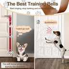 Leather Dog Bells, Puppy Potty Training Bell Dog Doorbell Potty Train Dog Bell for Potty Training Door Bells for Dogs to Ring to Go Outside Jingle Bells (Leather Red, Bone 1 PCS)