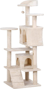 Nova Microdermabrasion 54 in Cat Tree Tower for Indoor Cats Multi-Level Cat Condo Cat Bed Furniture with Scratching Post Kittens Activity Center