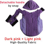 Fleece Dog Hoodie for Large Dogs Super Warm Doggie Jacket for Cold Winter Dog Coats,Purple XXL