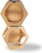 Maykoosh Global Greatness Wood Wall Set of Two Cat Shelves, Natural Beige, 20" x 12" x 18" - Cat-Friendly, Vertical Space Efficiency
