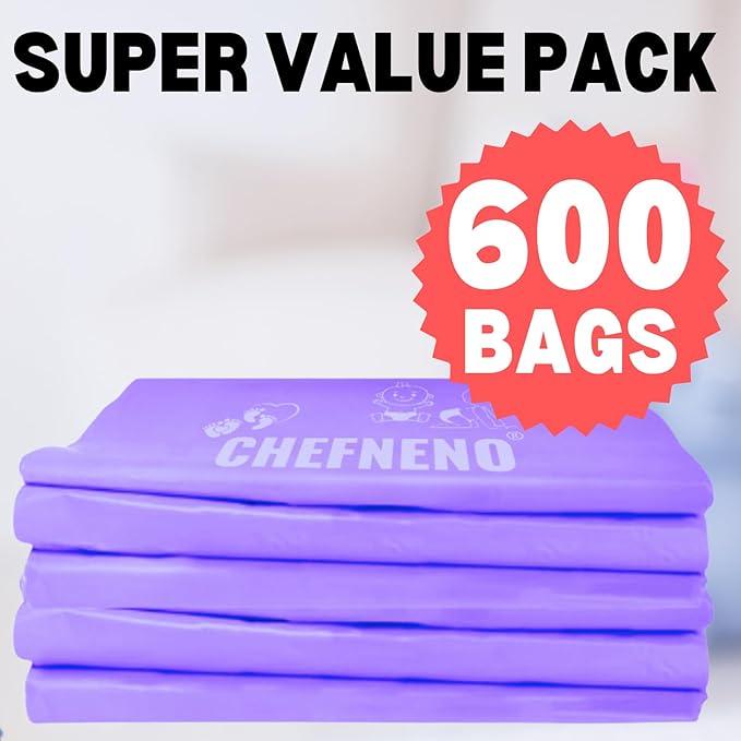 Disposable Diaper Bags (600 ct.) Cherry Blossom Scented Easy Tie Handles Scented Bulk Diaper Sacks Disposable Dog Cat Waste Bags (Cherry Blossom, 600 Bags)