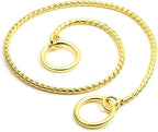 Mogoko Stainless Steel Dog Choke Chain Collar, Puppy Metal Snake Chain Pet Show Slip Collar Choker for Training Walking (Gold;16.0"*3.0mm)