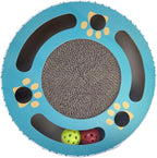3-in-1 Cat Scratcher Toy, 13 Inch Round High-Density Corrugated Paper Puzzle Mat & Lounge for Indoor Cats, Reinforced Scratch-Resistant Board for Furniture Protection (Mint Green)