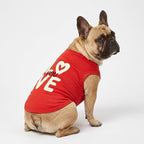 Fitwarm Love You Dog Shirt, Funny Valentines Outfit for Small Dogs Boy Girl, Festive Pet Clothes, Red, White, XL